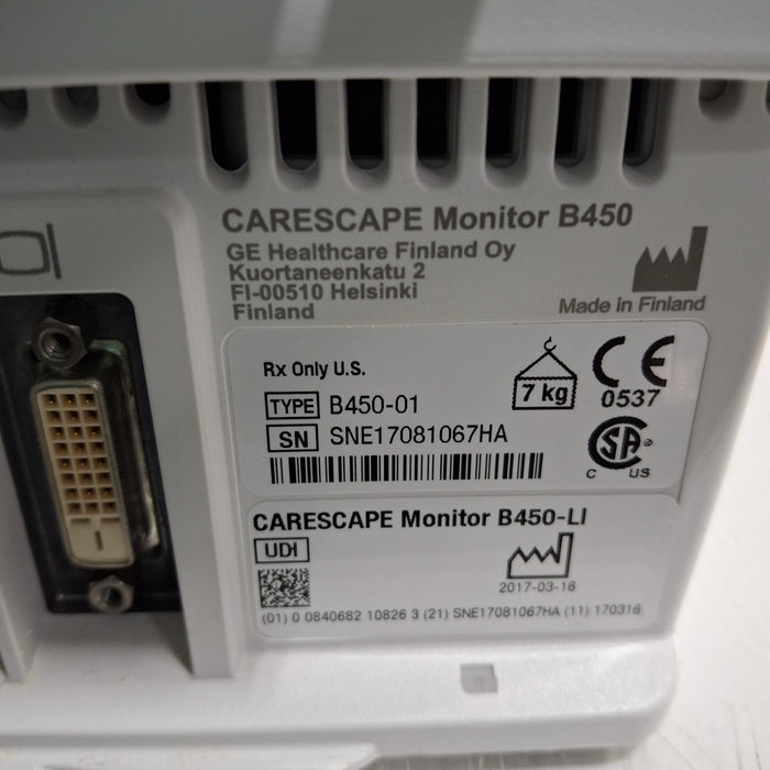 GE Healthcare GE Healthcare Carescape B450 Critical Care Patient Monitor Patient Monitors reLink Medical