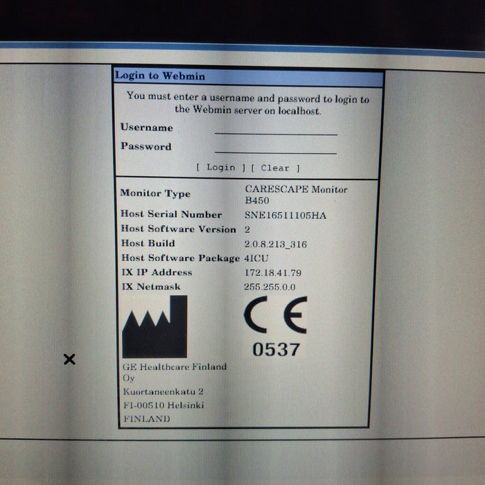 GE Healthcare Carescape B450 Critical Care Patient Monitor