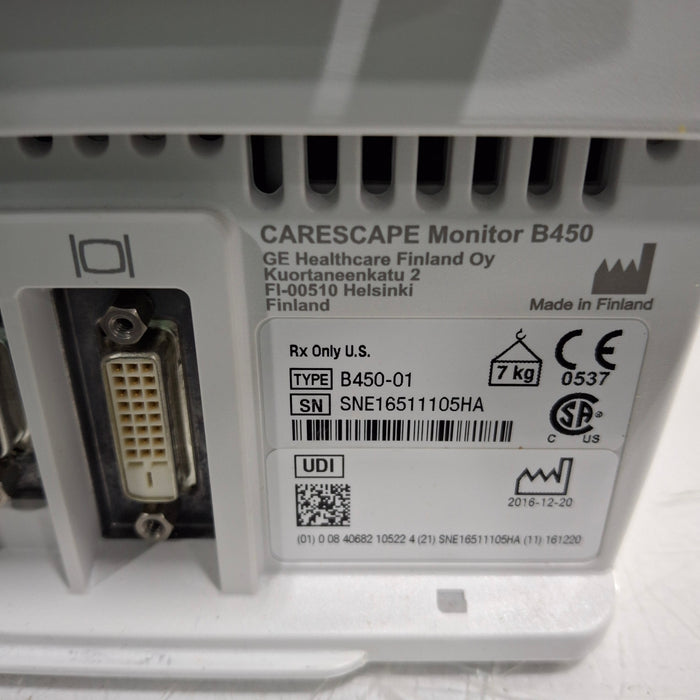 GE Healthcare Carescape B450 Critical Care Patient Monitor