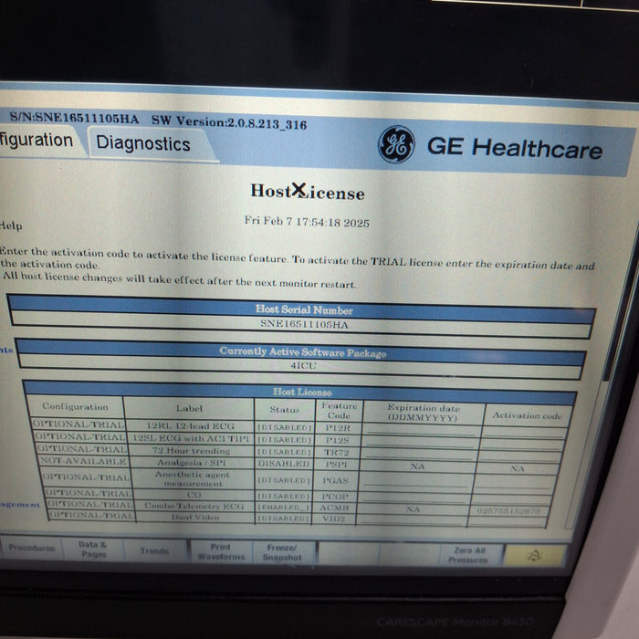 GE Healthcare Carescape B450 Critical Care Patient Monitor