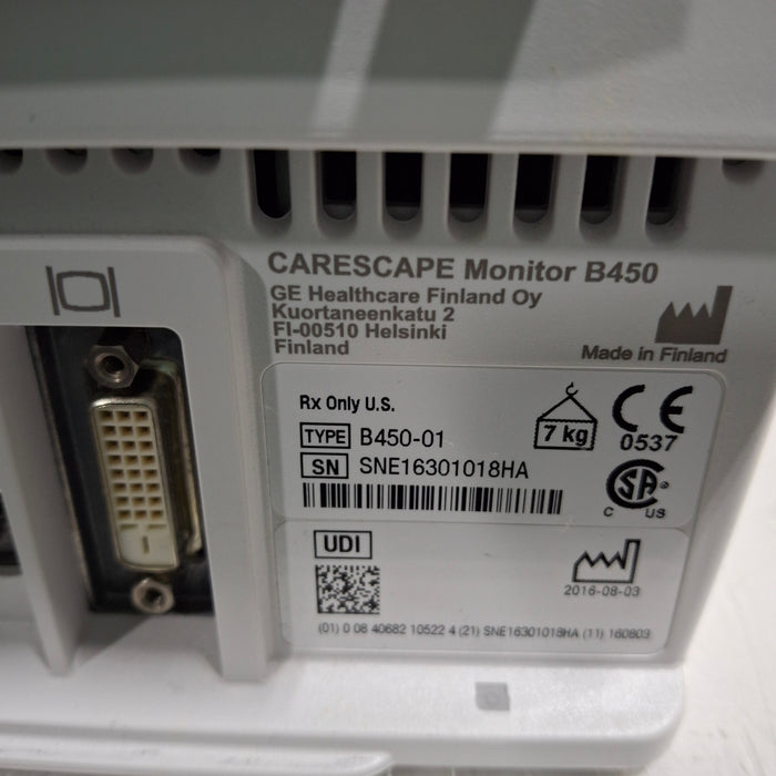 GE Healthcare GE Healthcare Carescape B450 Critical Care Patient Monitor Patient Monitors reLink Medical