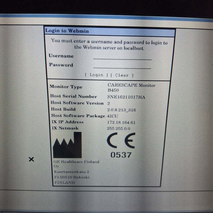 GE Healthcare Carescape B450 Patient Monitor