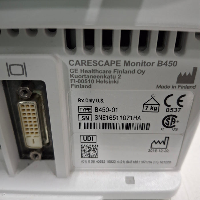GE Healthcare GE Healthcare Carescape B450 Critical Care Patient Monitor Patient Monitors reLink Medical