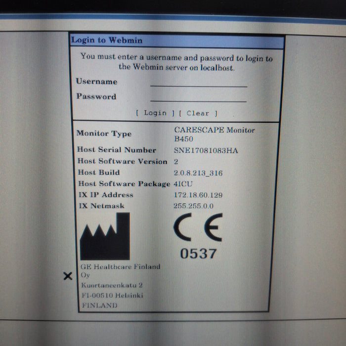 GE Healthcare Carescape B450 Patient Monitor