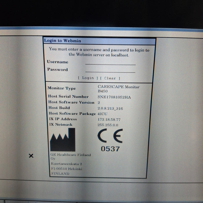 GE Healthcare Carescape B450 Patient Monitor
