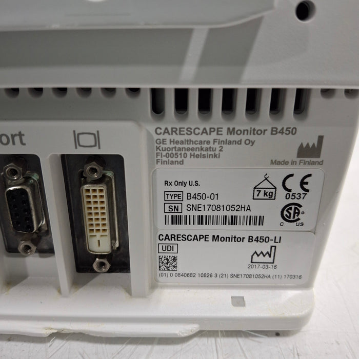 GE Healthcare Carescape B450 Patient Monitor
