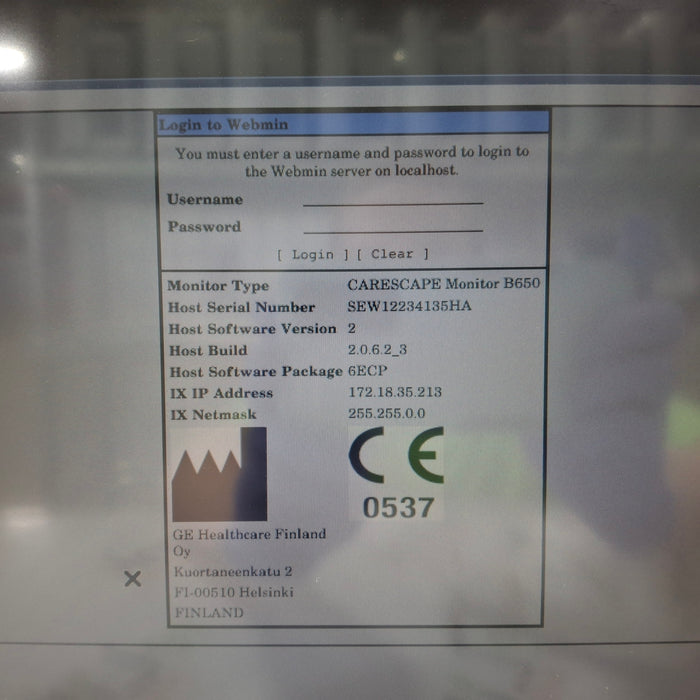 GE Healthcare Carescape B650 Patient Monitor