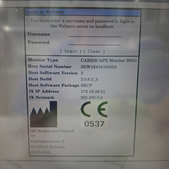 GE Healthcare Carescape B650 Patient Monitor