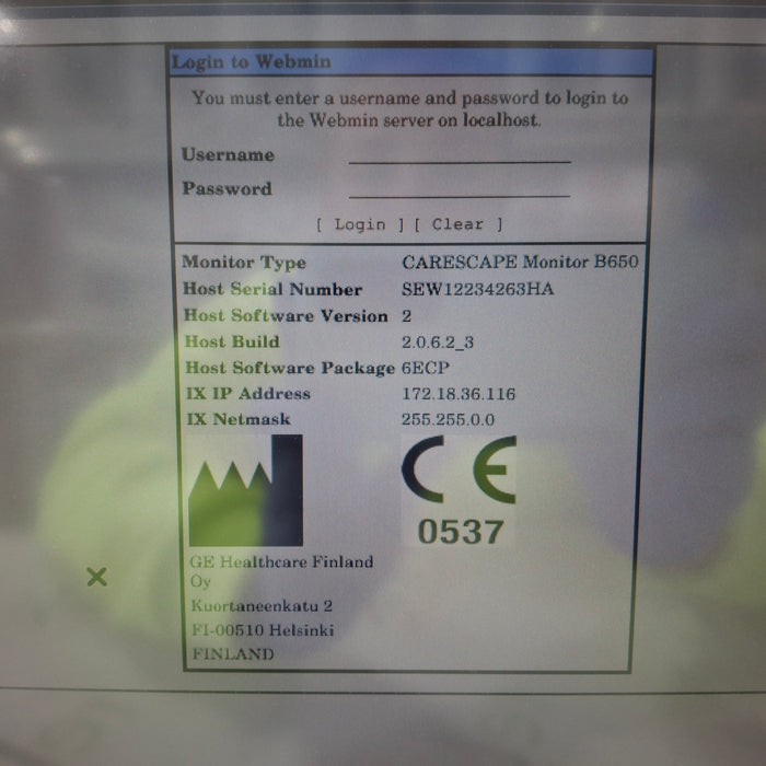 GE Healthcare Carescape B650 Patient Monitor