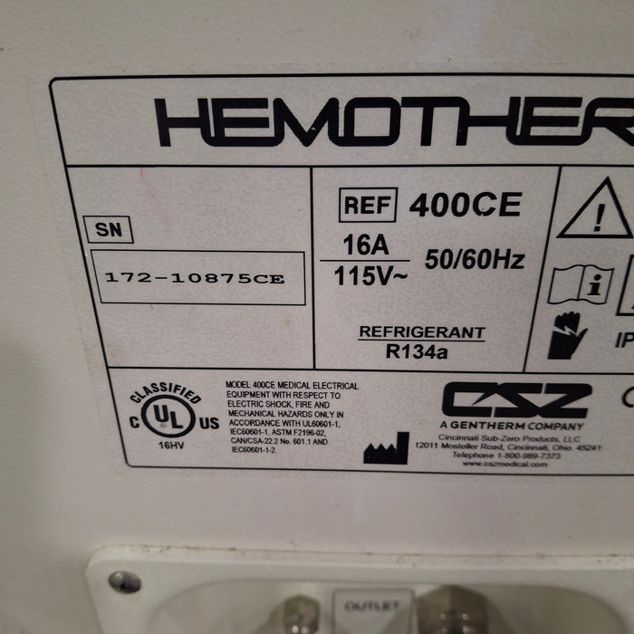 Cincinnati Sub-Zero CSZ Hemotherm 400CE Heater/Cooler
