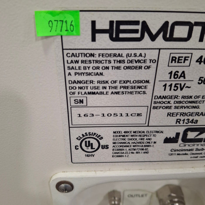 Cincinnati Sub-Zero CSZ Hemotherm 400CE Heater/Cooler