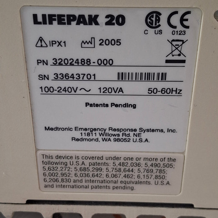 Physio-Control LifePak 20 Defib