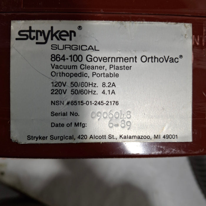 Stryker 848 Cast Cutter with 864 OrthoVac