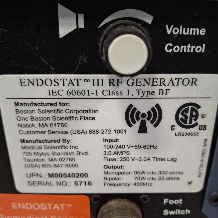 Boston Scientific Endostat III RF Generator