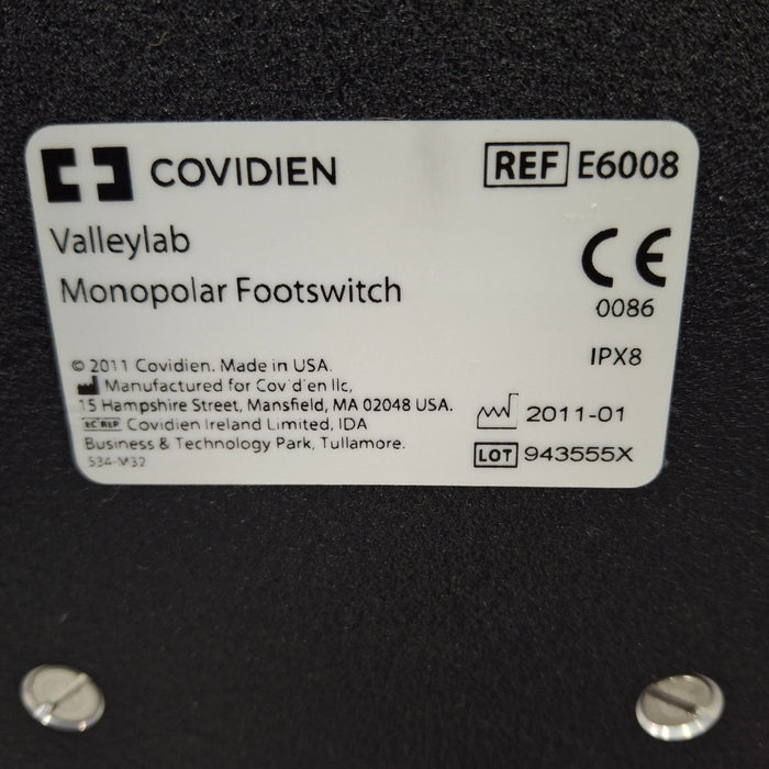 Valleylab E6008 Monopolar Electrosurgical Footswitch