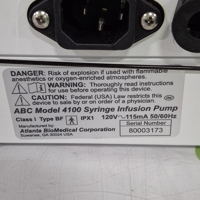 Atlanta Biomedical Corporation Atlanta Biomedical Corporation 4100 Syringe Pump Infusion Pump reLink Medical
