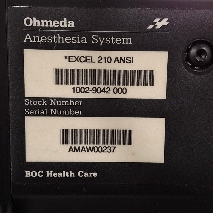 Ohmeda Medical Excel 210 SE ANSI Anesthesia System