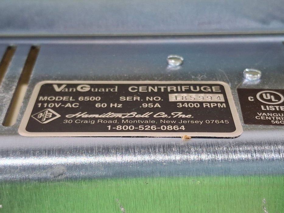 Hamilton Bell Co., Inc VanGuard V6500 Centrifuge