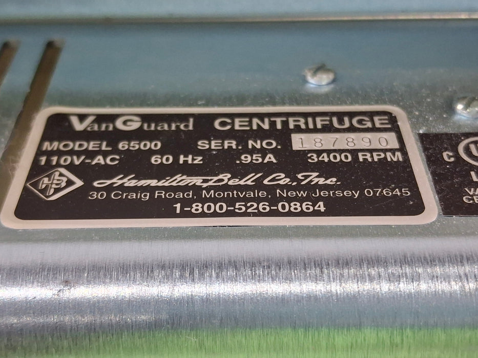 Hamilton Bell Co., Inc VanGuard V6500 Centrifuge