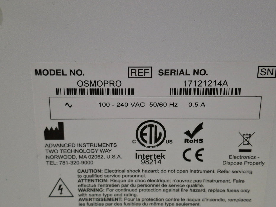 Advanced Instruments OSMOPRO Micro-Osmometer