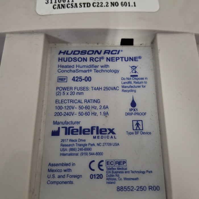 Teleflex Medical Hudson RCI Neptune Heated Humidifier