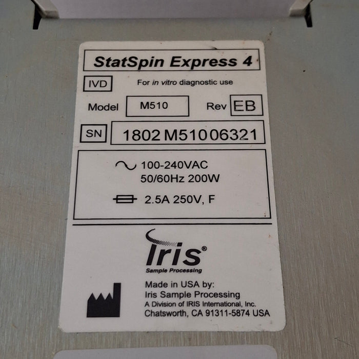IRIS Medical IRIS Medical StatSpin Express 4 Bench Top Centrifuge Centrifuges reLink Medical