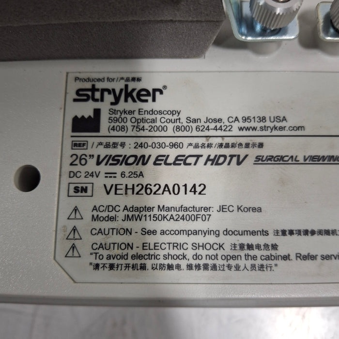 Stryker 26" Vision Elect HD Flat Panel Monitor