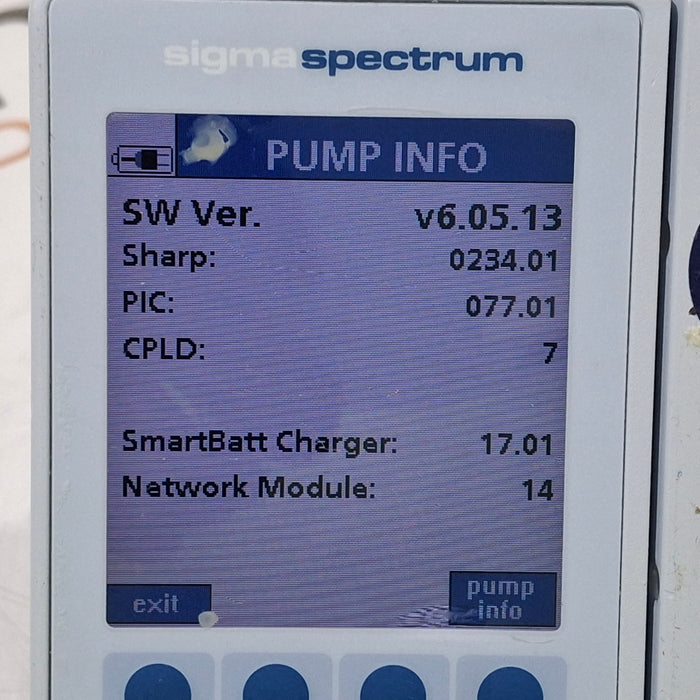 Baxter Sigma Spectrum 6.05.13 with B/G Battery Infusion Pump