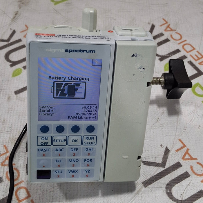 Baxter Sigma Spectrum 6.05.14 with B/G Battery Infusion Pump