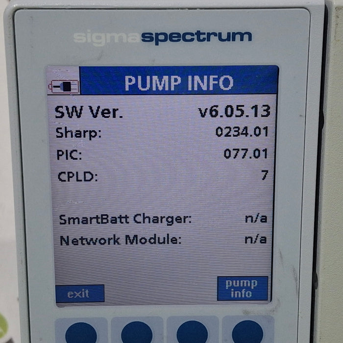 Baxter Sigma Spectrum 6.05.13 with B/G Battery Infusion Pump