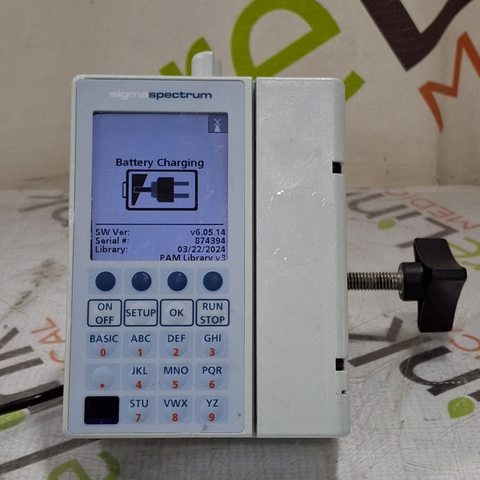 Baxter Sigma Spectrum 6.05.14 with B/G Battery Infusion Pump