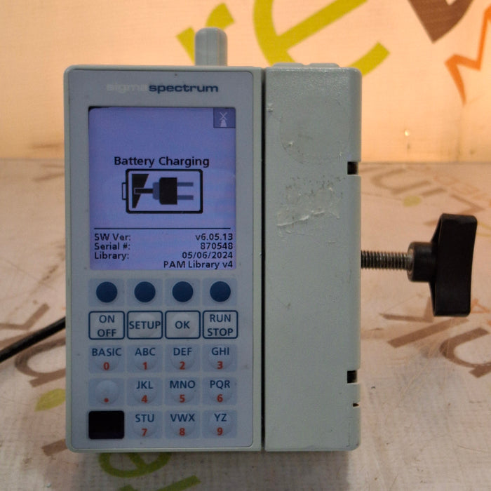 Baxter Sigma Spectrum 6.05.13 with B/G Battery Infusion Pump