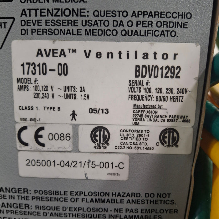 CareFusion Avea Ventilator