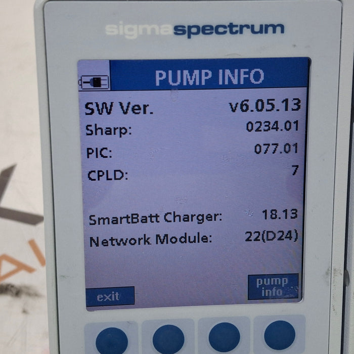 Baxter Sigma Spectrum 6.05.13 with A/B/G/N Battery Infusion Pump