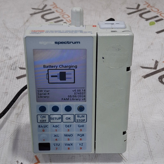 Baxter Sigma Spectrum 6.05.14 with B/G Battery Infusion Pump