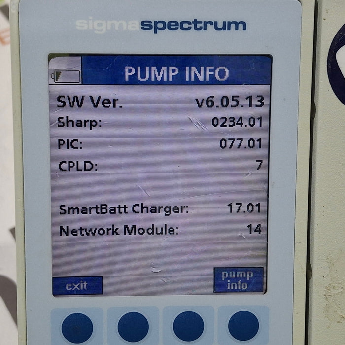 Baxter Sigma Spectrum 6.05.13 with B/G Battery Infusion Pump