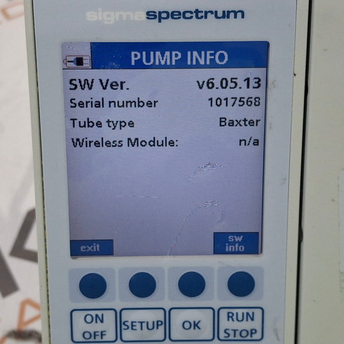 Baxter Sigma Spectrum 6.05.13 with B/G Battery Infusion Pump