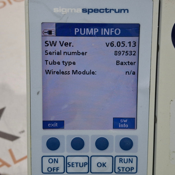 Baxter Sigma Spectrum 6.05.13 with B/G Battery Infusion Pump