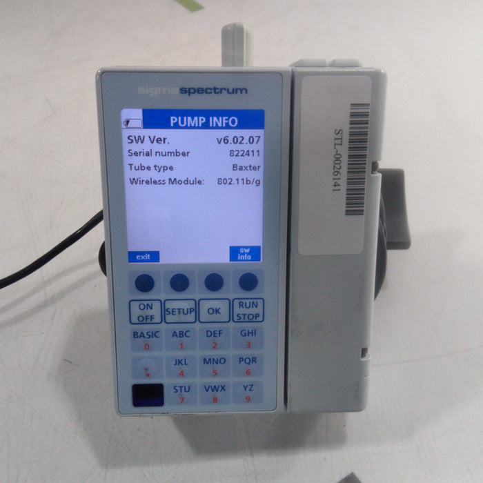 Baxter Sigma Spectrum 6.02.07 with B/G Battery Infusion Pump