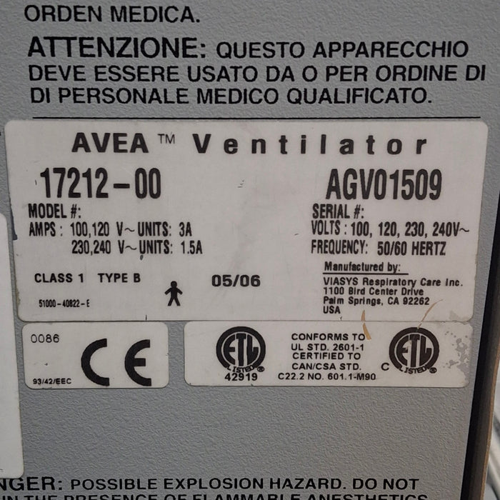 CareFusion CareFusion Avea Ventilator Respiratory reLink Medical