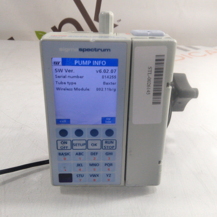 Baxter Sigma Spectrum 6.02.07 with B/G Battery Infusion Pump