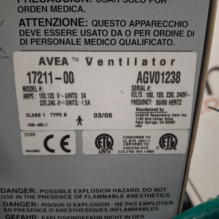 CareFusion CareFusion Avea Ventilator Respiratory reLink Medical