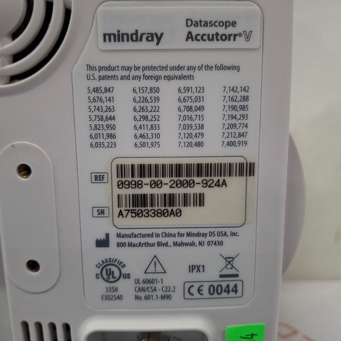 Mindray Datascope Accutorr V Vital Signs Monitor