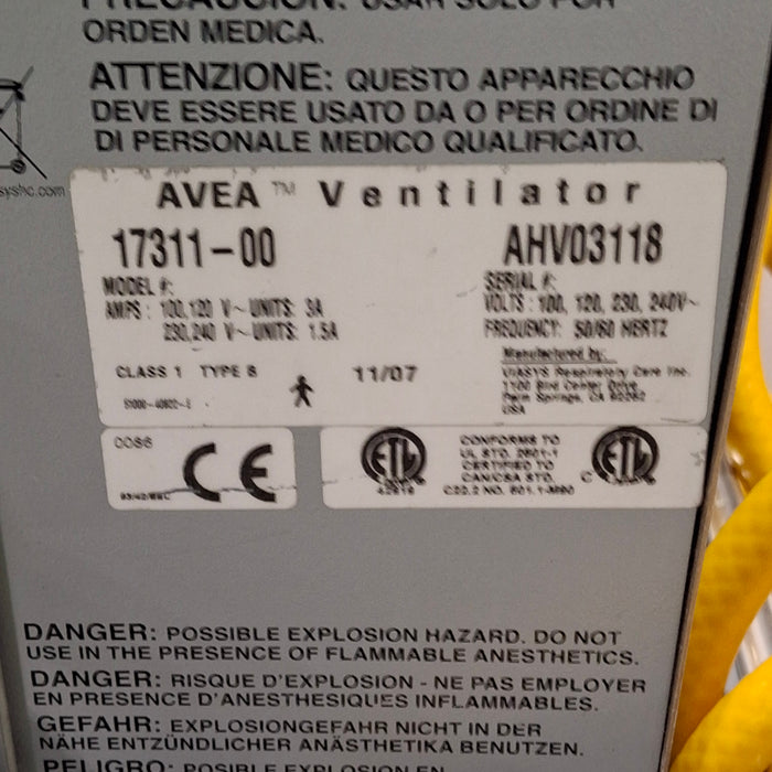 CareFusion CareFusion Avea Ventilator Respiratory reLink Medical