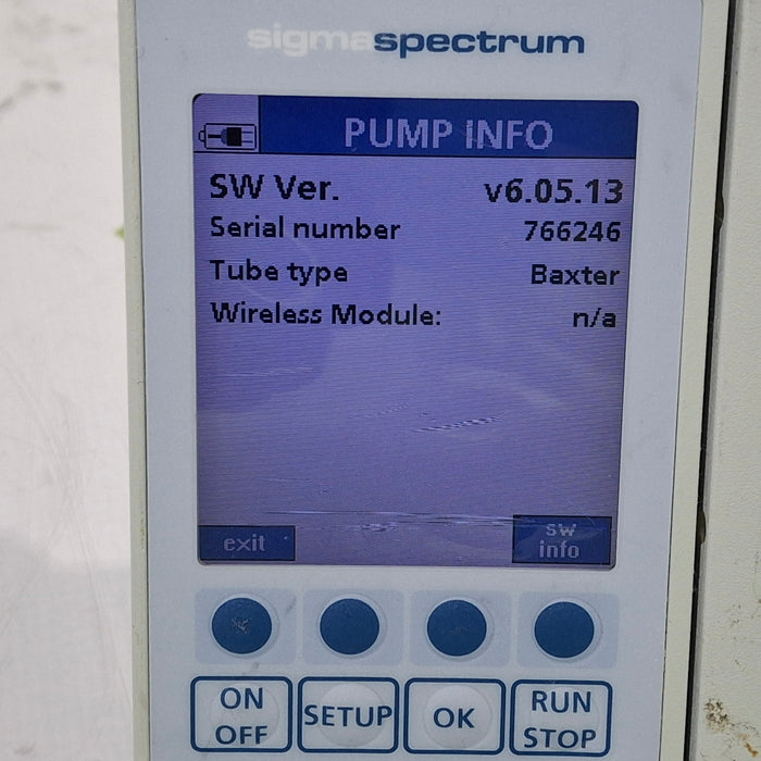 Baxter Sigma Spectrum 6.05.13 with B/G Battery Infusion Pump