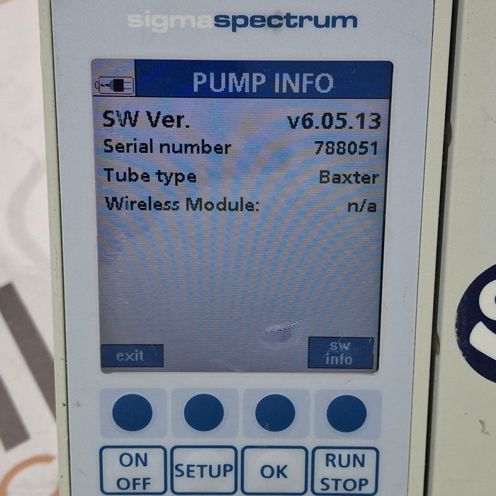 Baxter Sigma Spectrum 6.05.13 with B/G Battery Infusion Pump