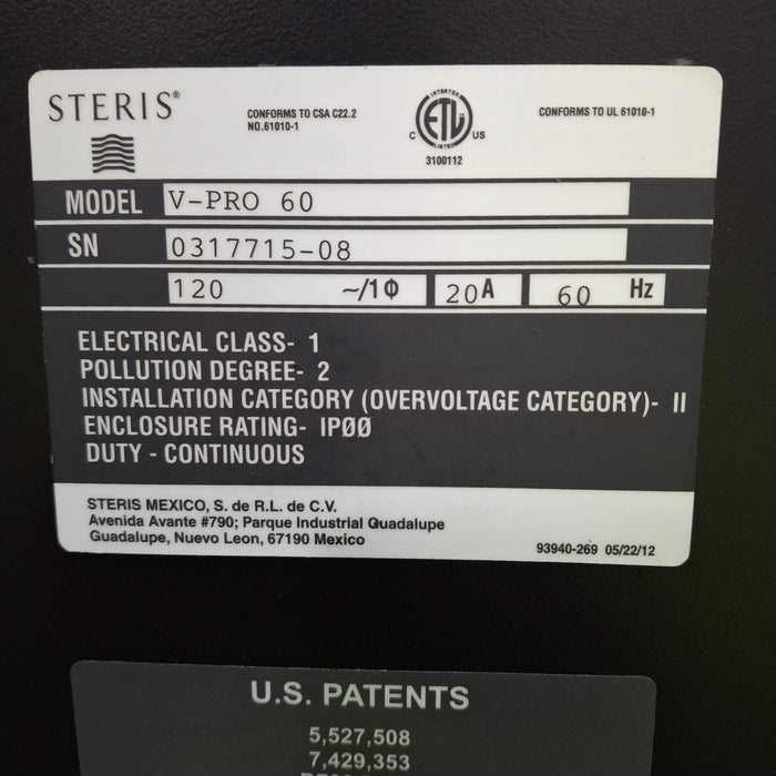 Steris VPro 60 Low Temperature Sterilization System