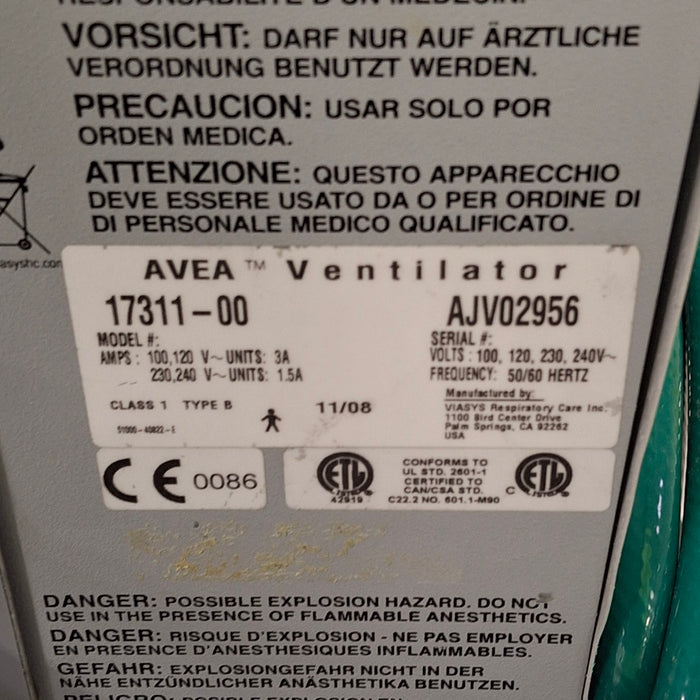 CareFusion CareFusion Avea Ventilator Respiratory reLink Medical