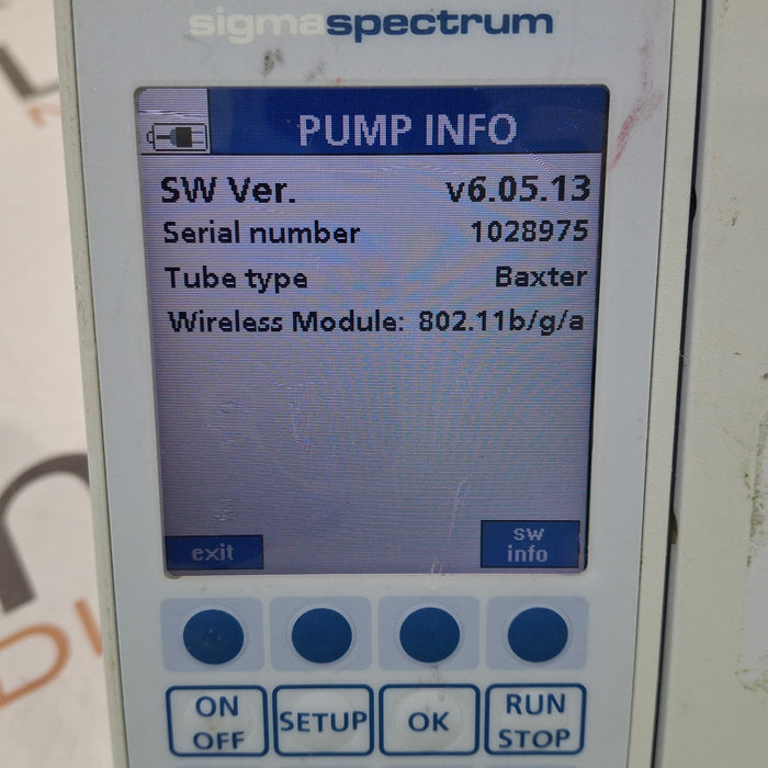 Baxter Sigma Spectrum 6.05.13 with A/B/G/N Battery Infusion Pump