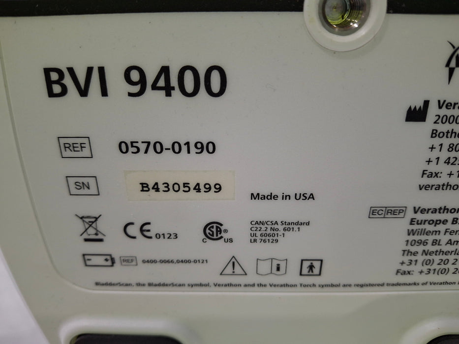 Verathon Medical, Inc BVI 9400 Bladderscan